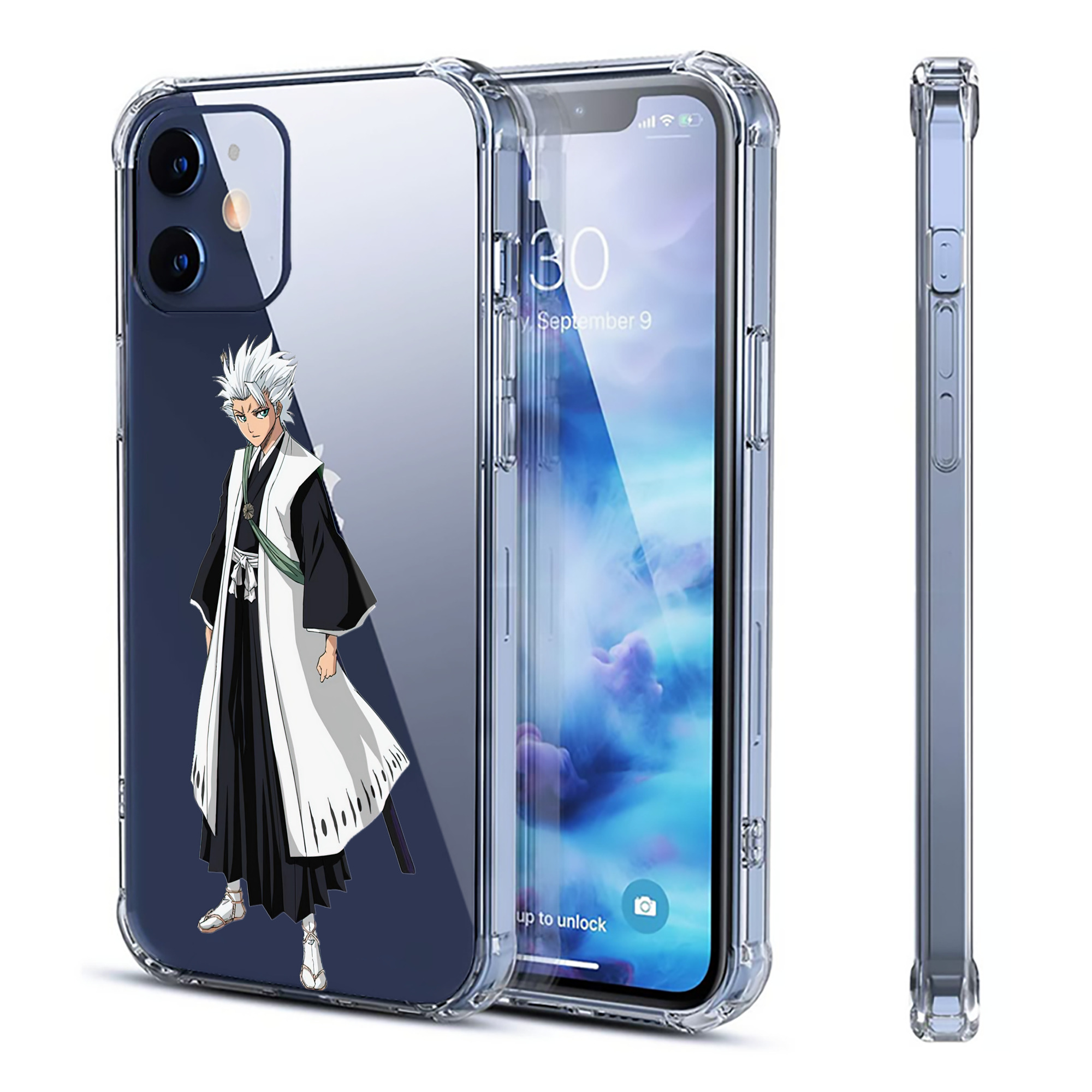 （画像用） ブリーチ 日番谷冬獅郎（ひつがや とうしろう） BLEACH Hitsugaya Toushirou 【iPhone 12シリーズ対応】透明スマホケース（クリアソフトケース）